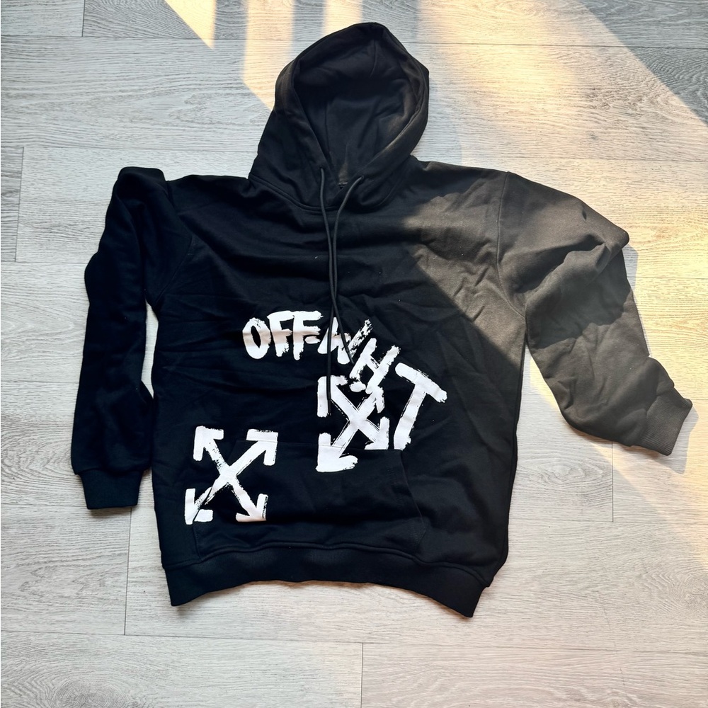 Black Graphic Sweatshirt with Bold White Design